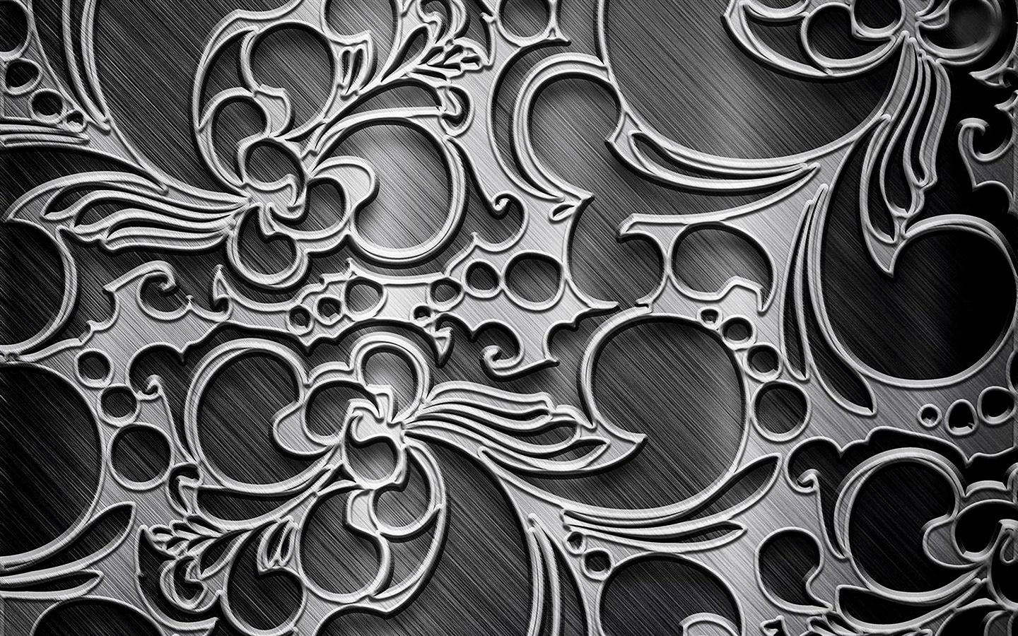 Silver Floral Pattern Wallpaper