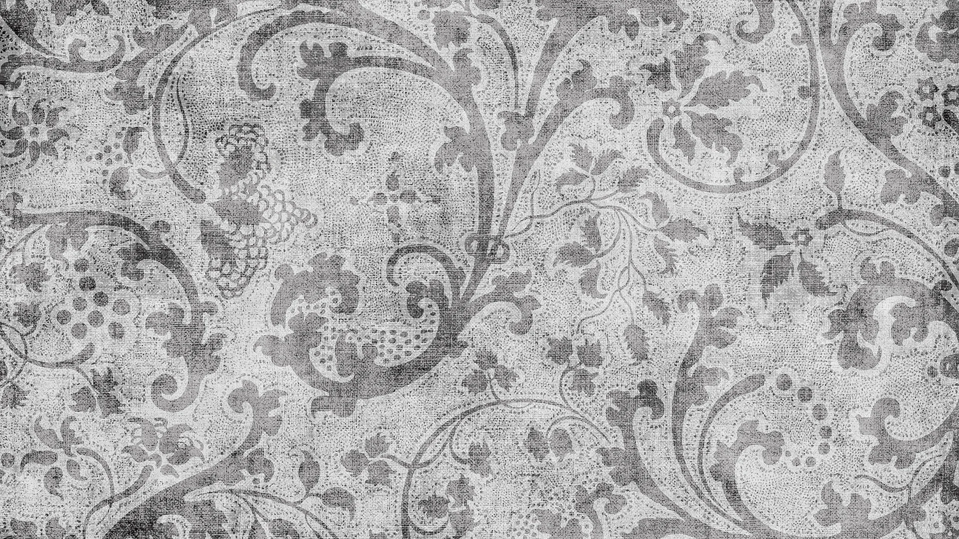 Silver Floral Pattern Wallpaper