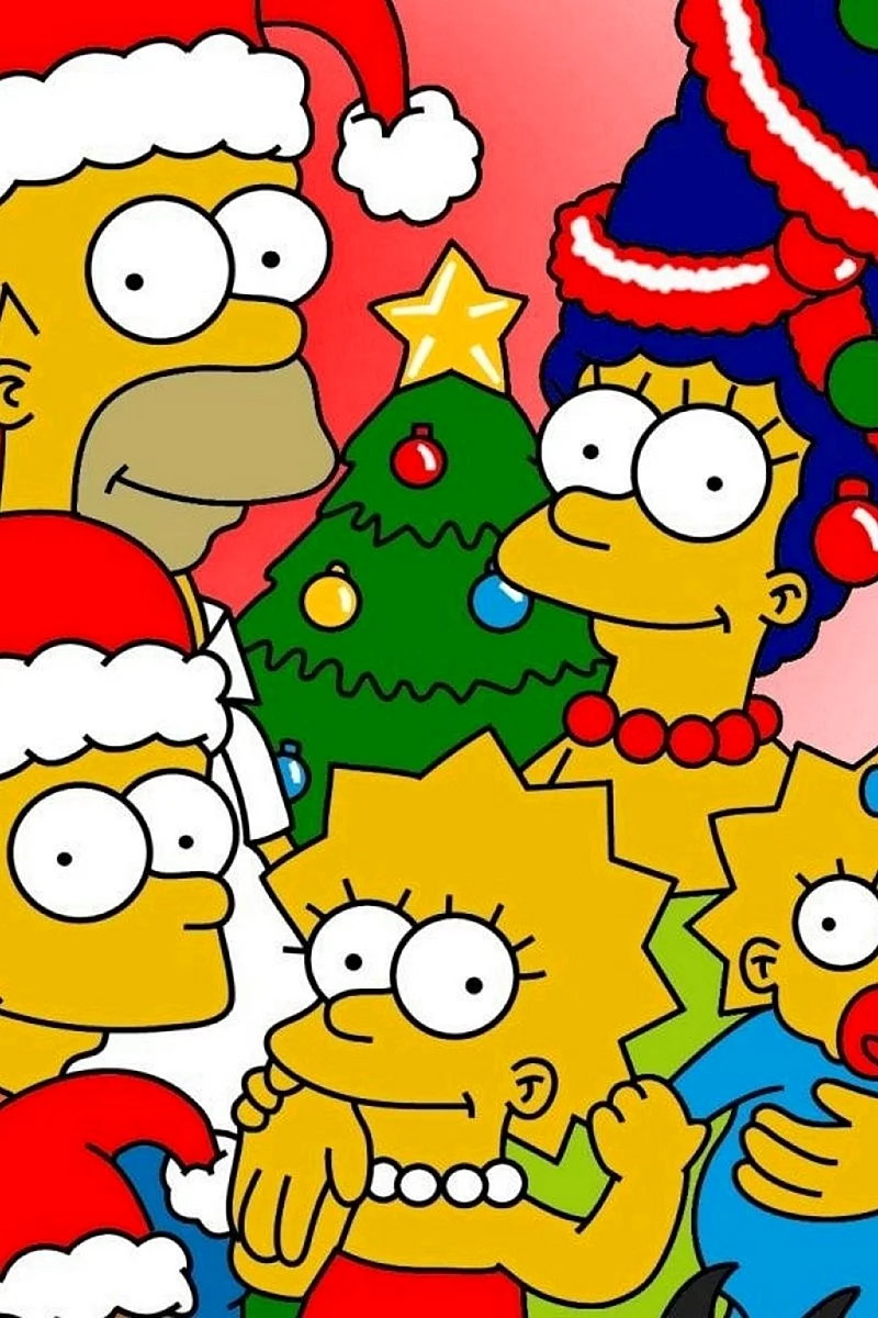 Simpsons Christmas Wallpaper For iPhone