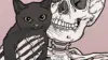 Skeleton Cat Art Wallpaper
