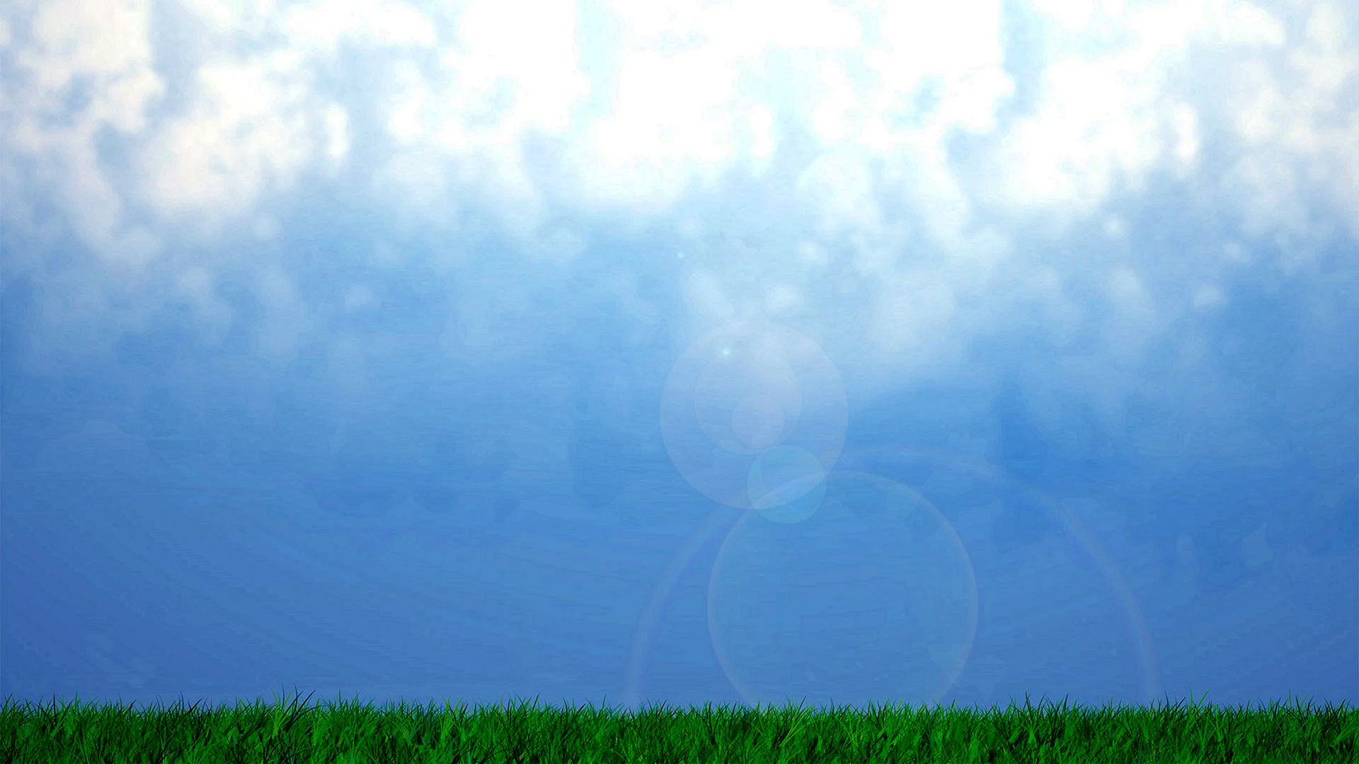 Sky And Green Grass Background Wallpaper