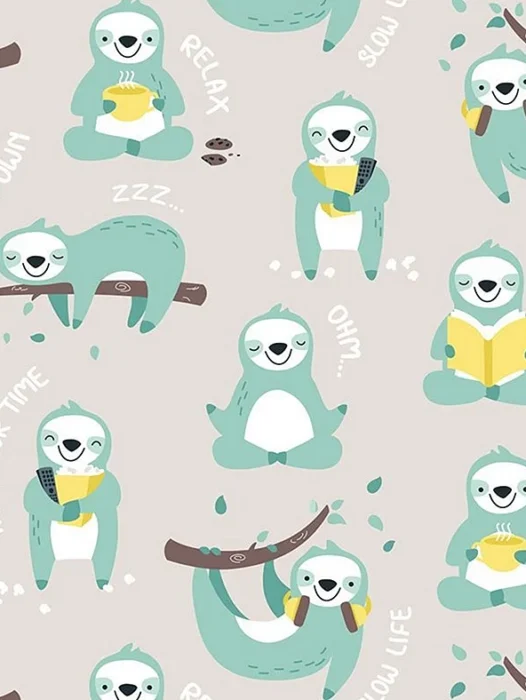 Sloth Pattern Wallpaper