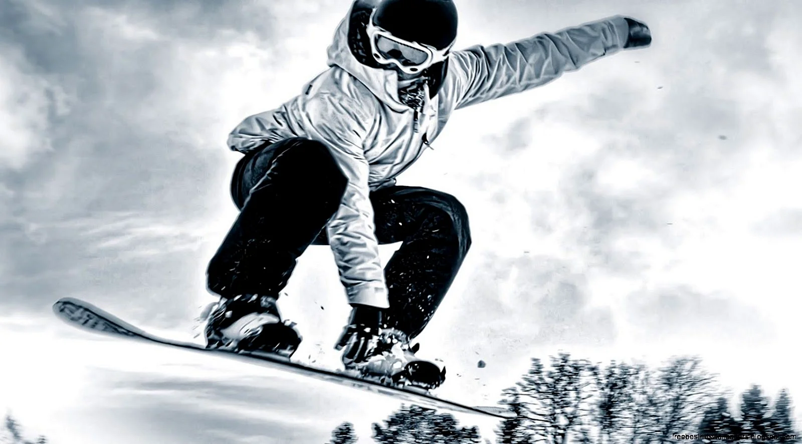 Snowboard Black And White Wallpaper