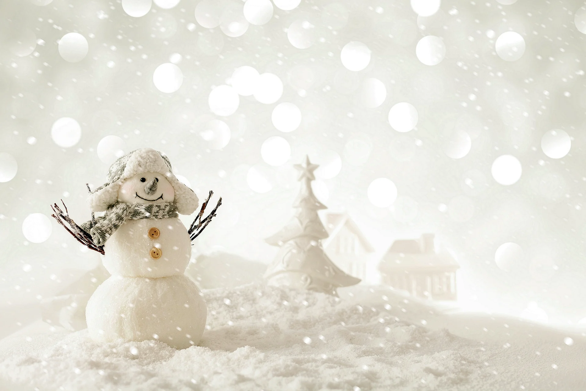 Snowy Snowman Wallpaper