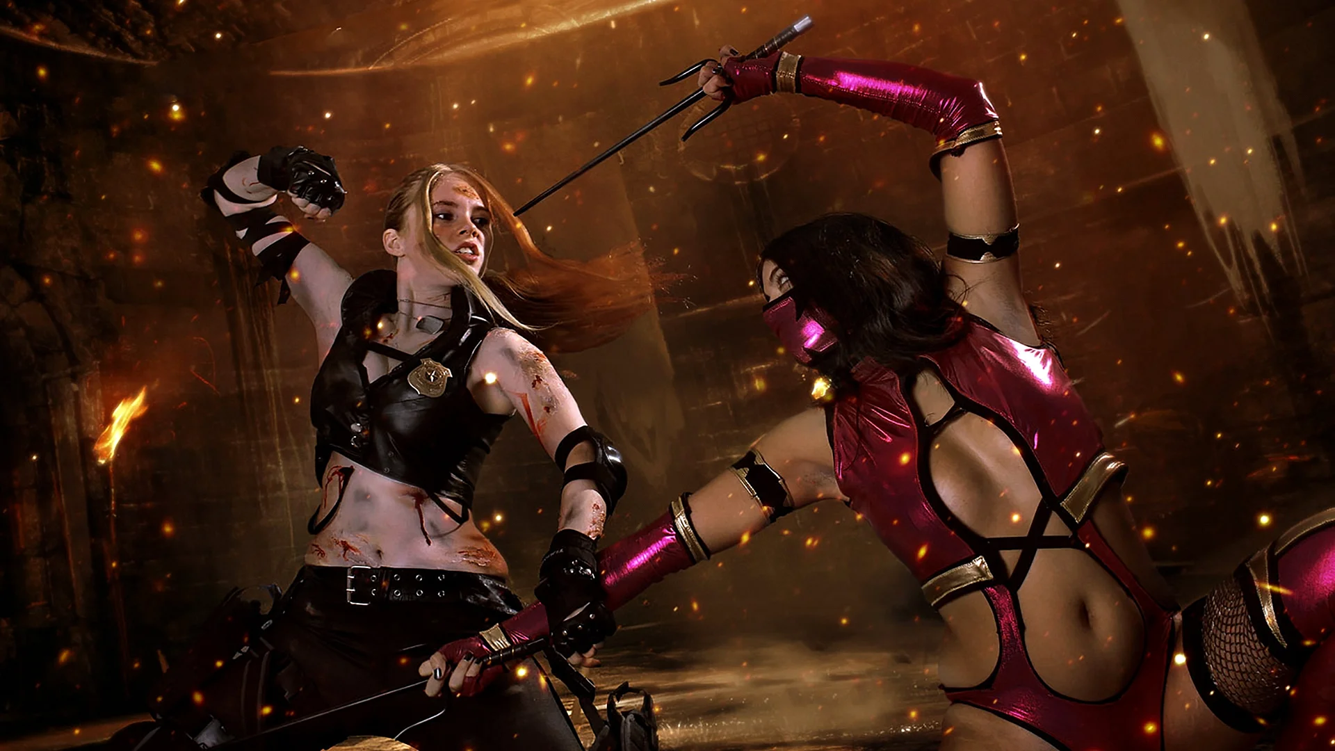 Sonya Mortal Kombat Cosplay Wallpaper