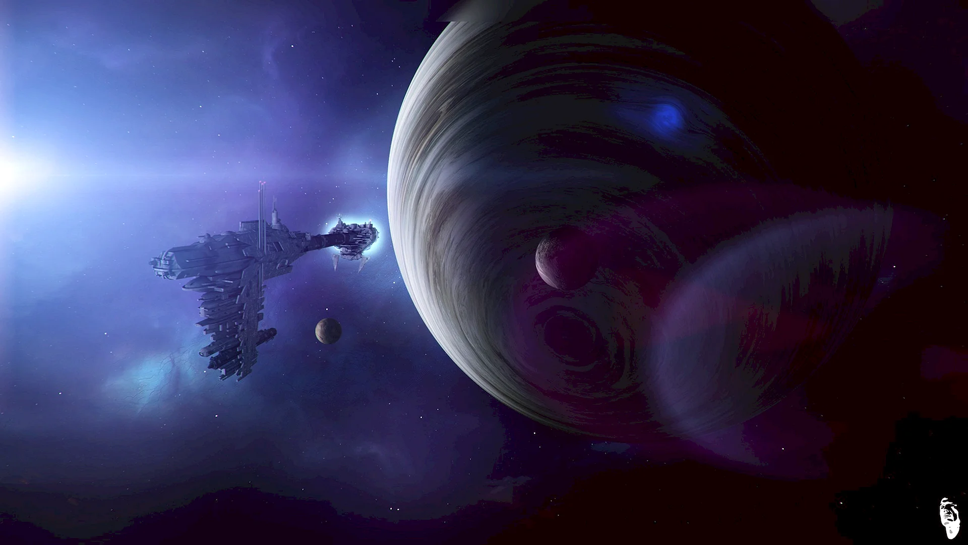 Spaceship Planet Wallpaper