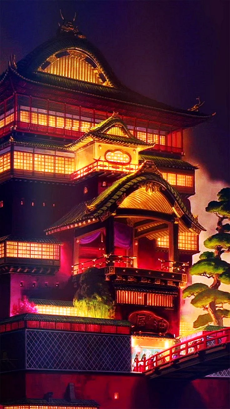 Spirited Away Bathhouse Wallpaper For iPhone