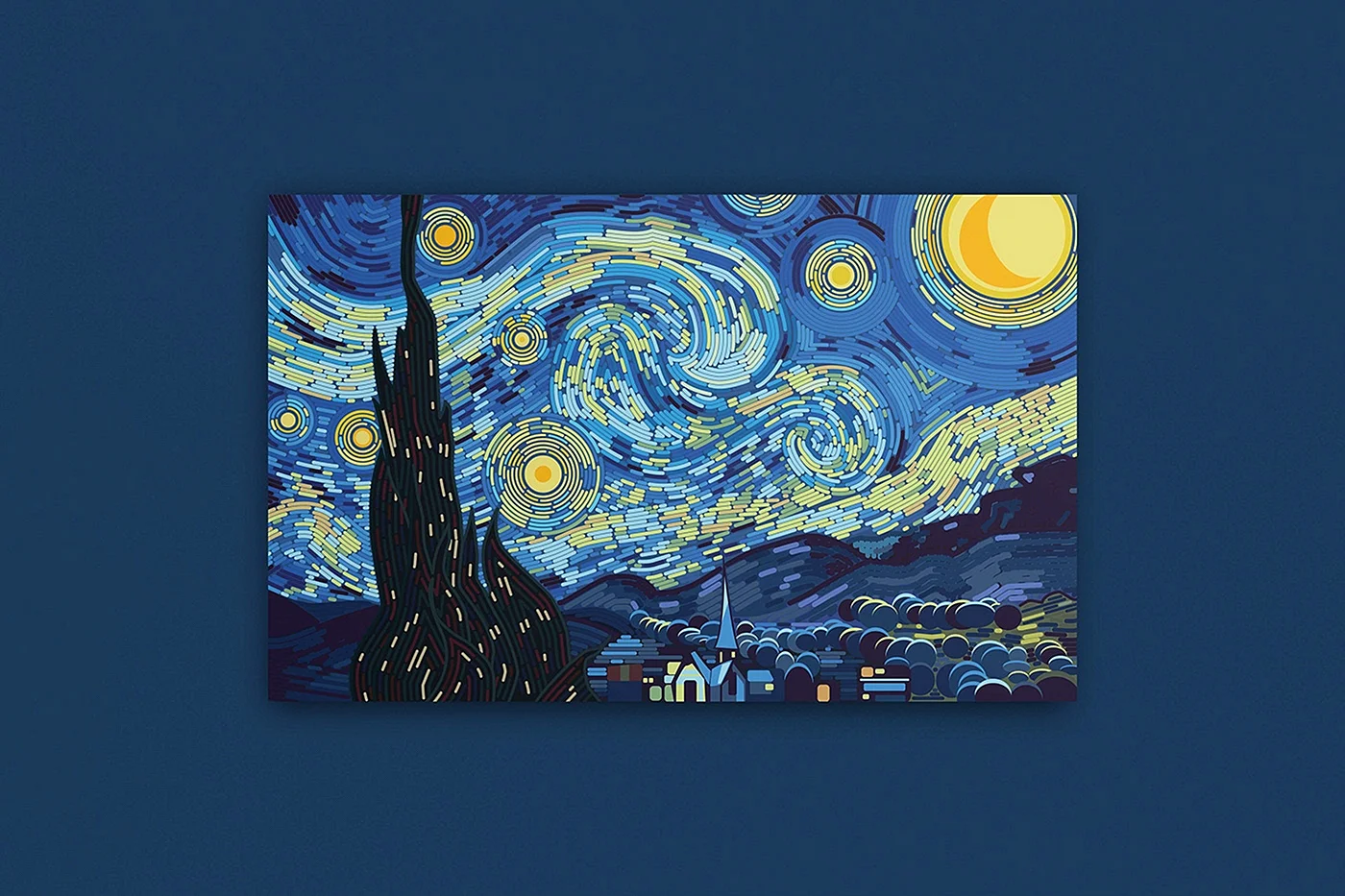 Starry Night Illustration Wallpaper