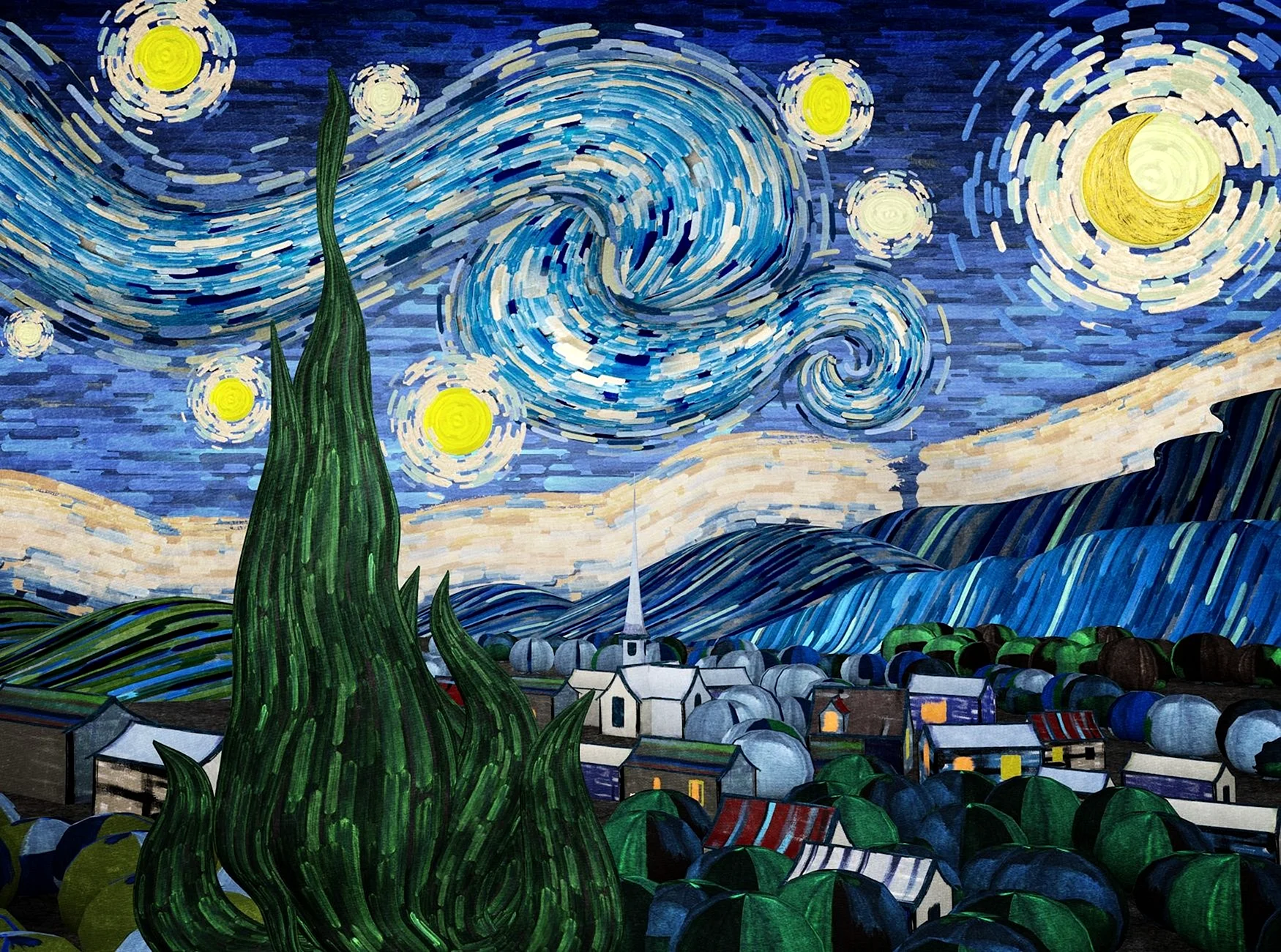 Starry Night Van Gogh Wallpaper