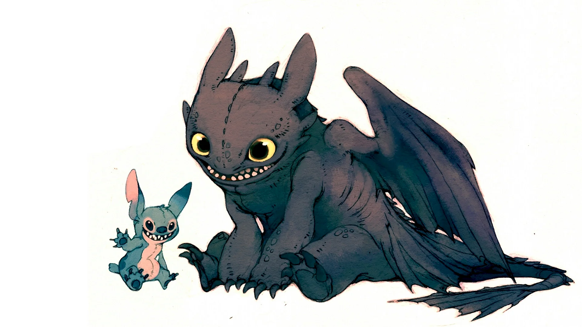 Download Stitch And Toothless Wallpaper - WallpapersHigh