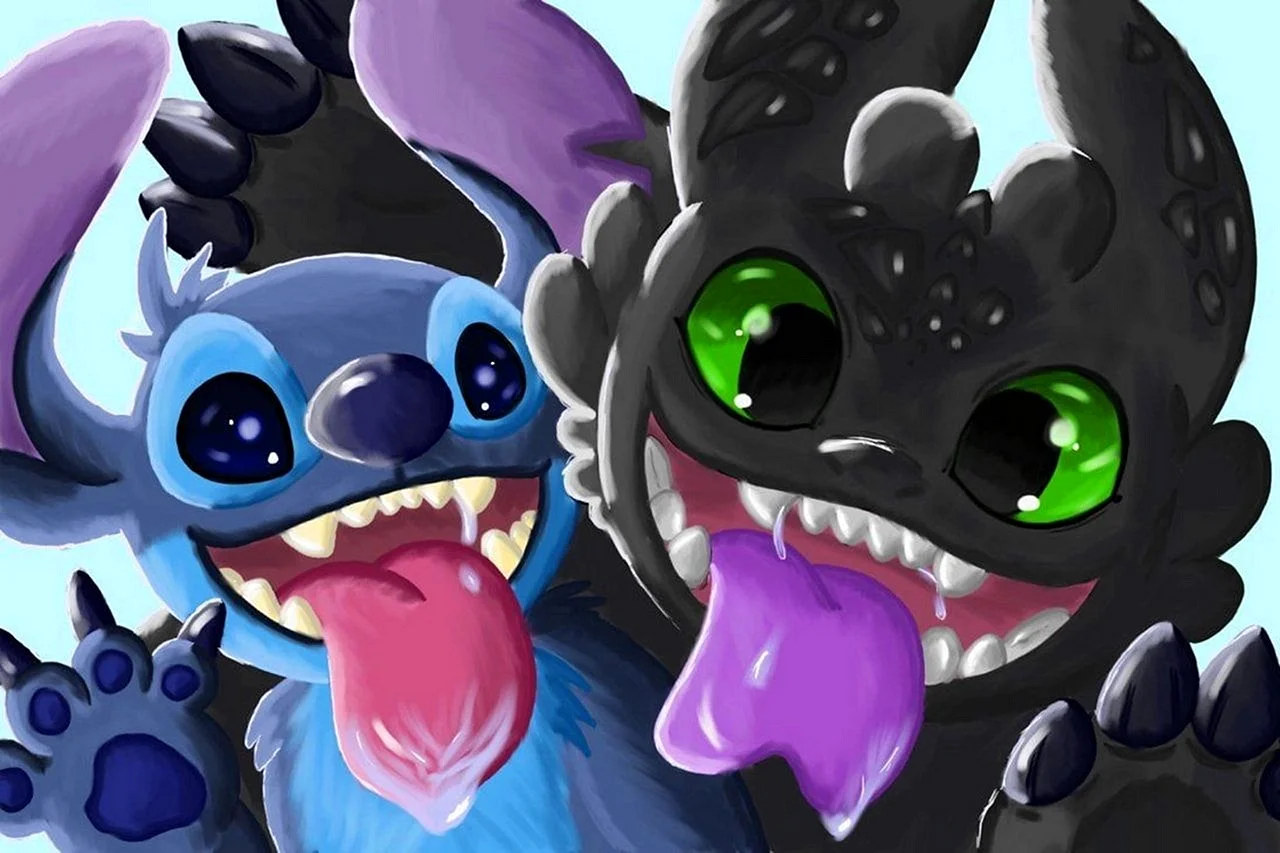 Stitch And Toothless Wallpaper