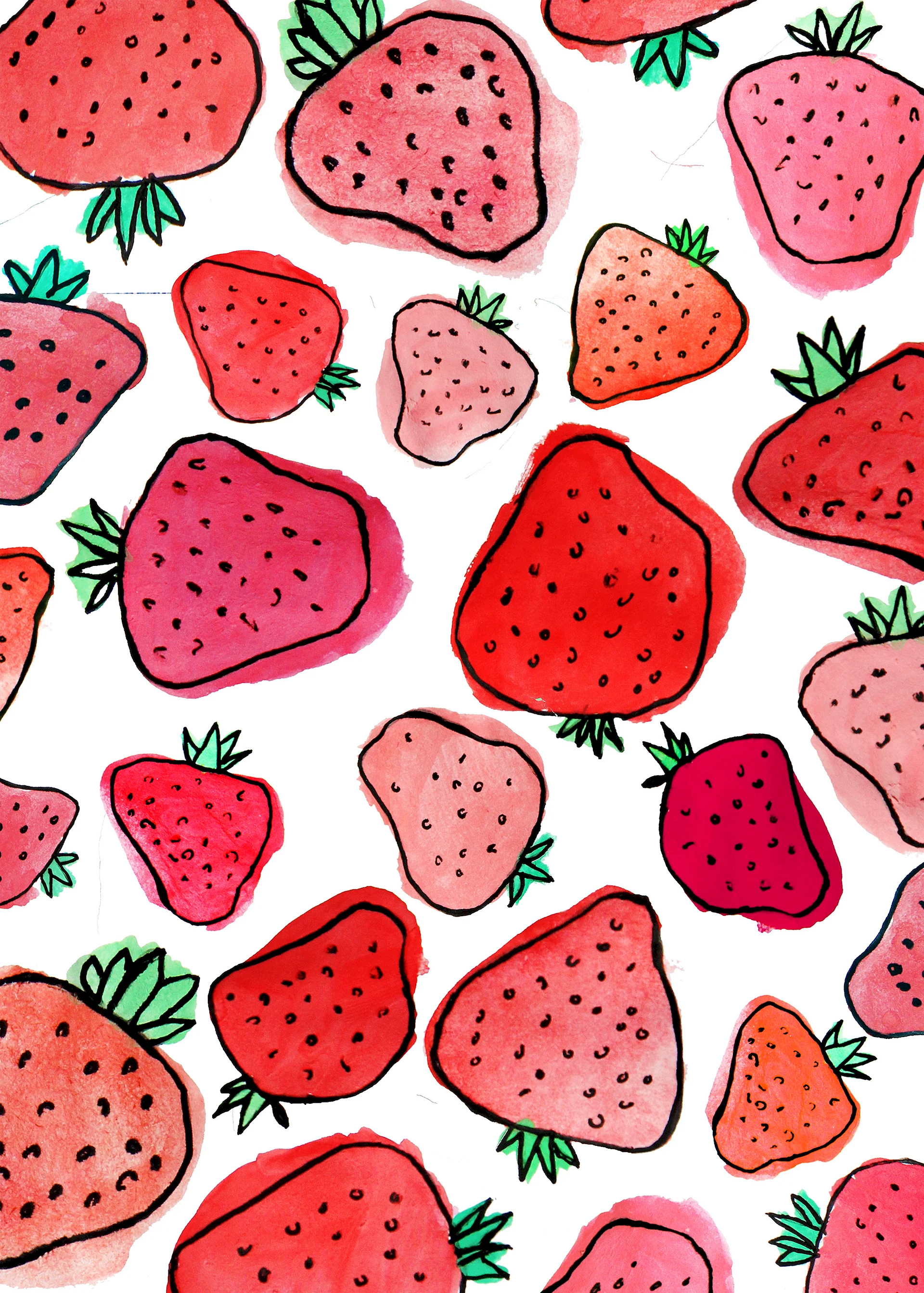 Strawberry Vector Pattern Wallpaper