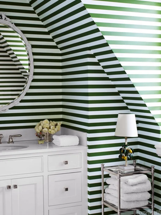 Striped Green Wallpaper