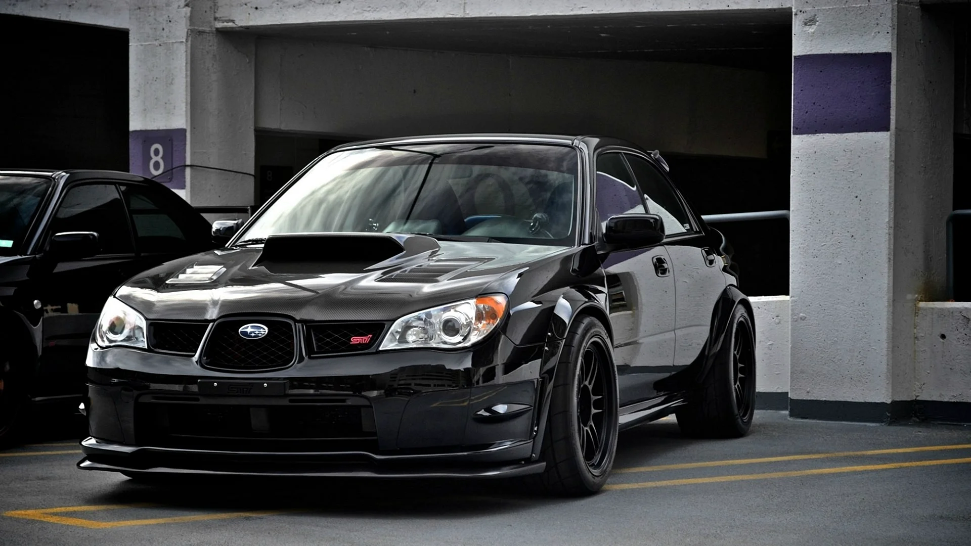 Subaru Sti Wrx Impreza Black Wallpaper