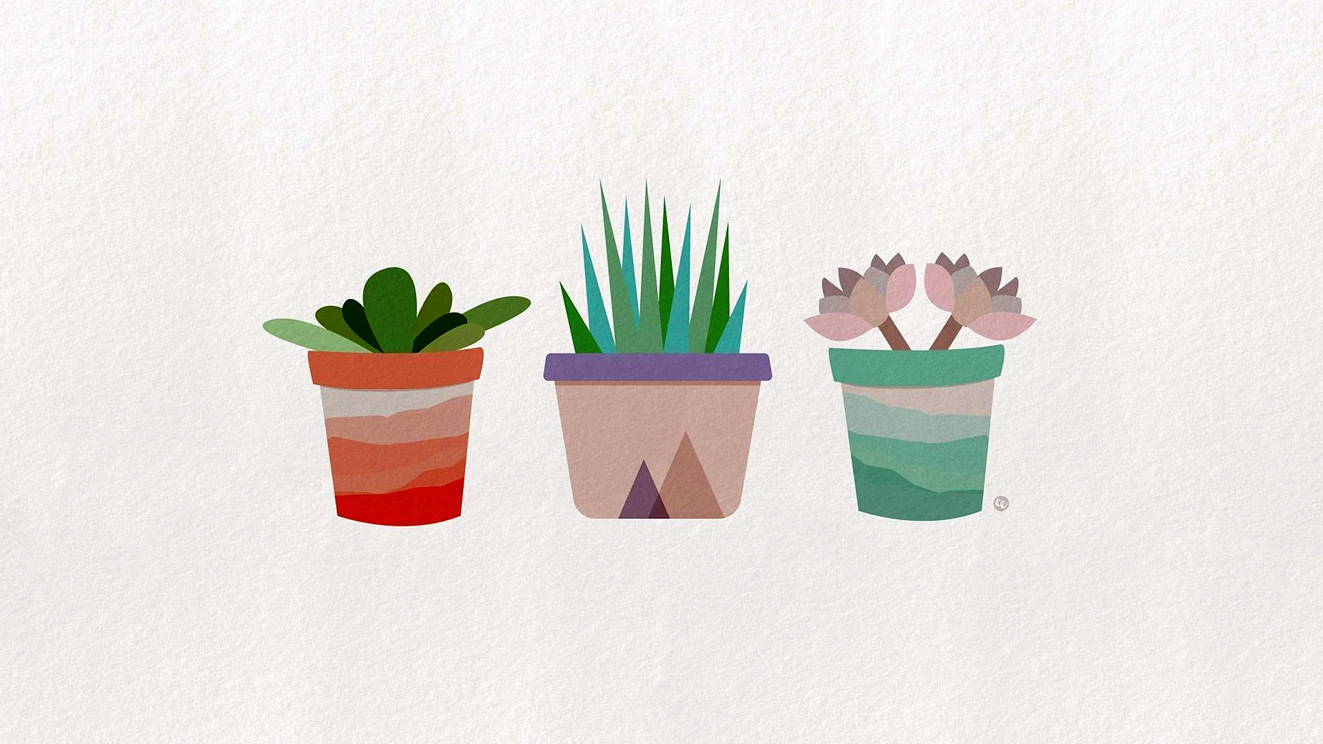 Succulents Watercolor Wallpaper