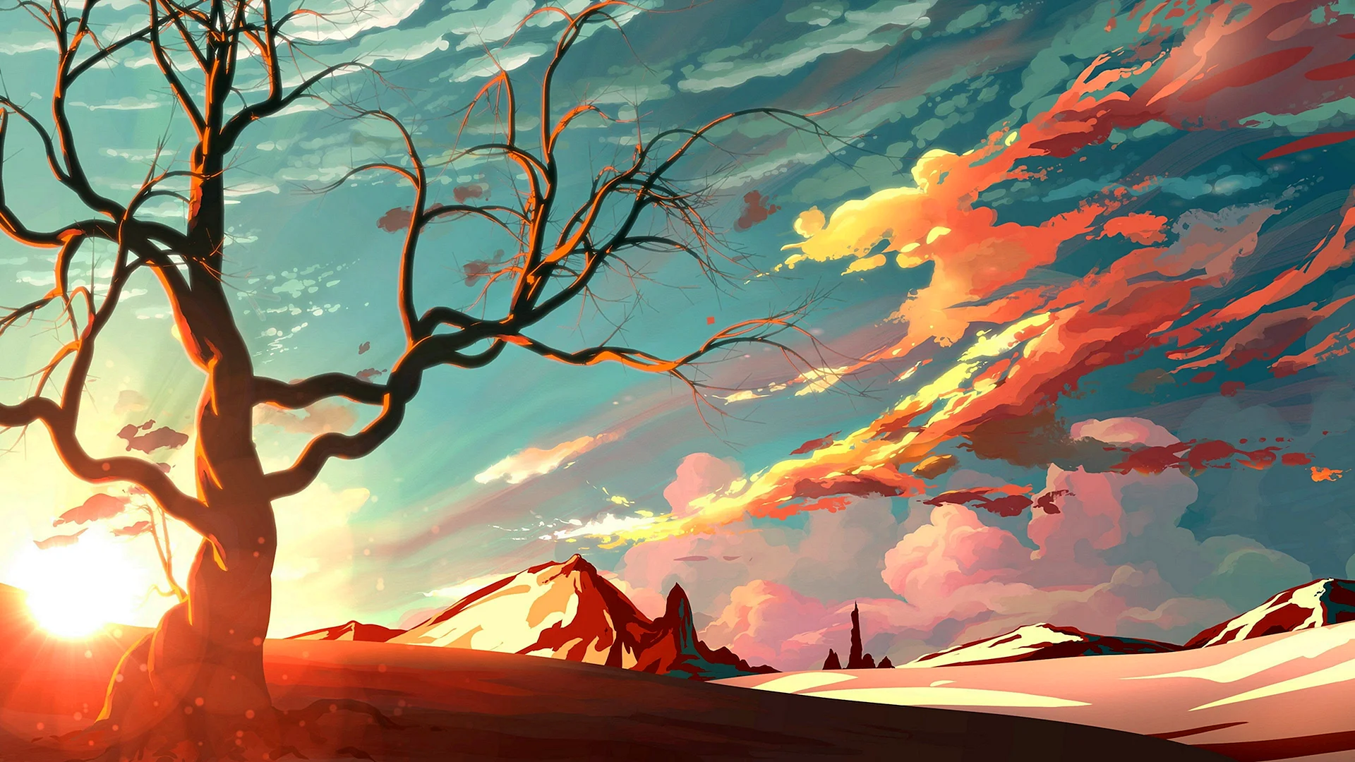 Sunset Art Wallpaper