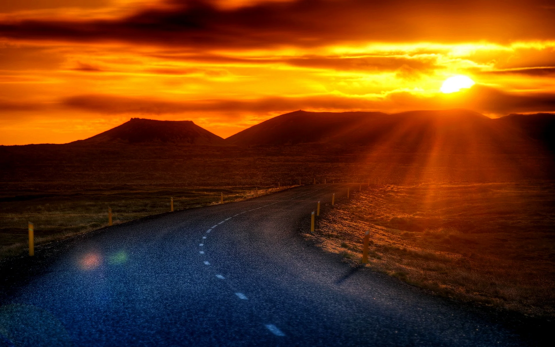 Sunset Road Wallpaper