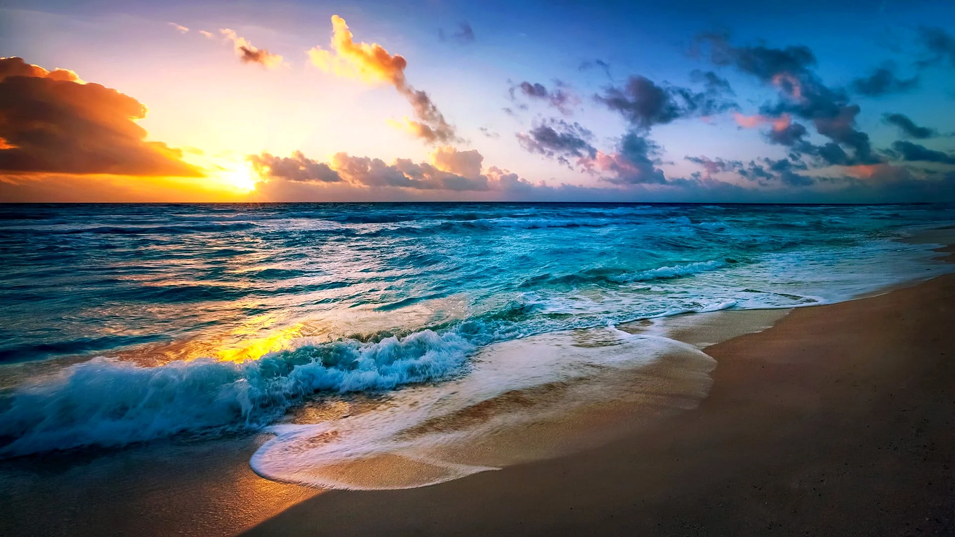 Sunset Sea Beach Wallpaper