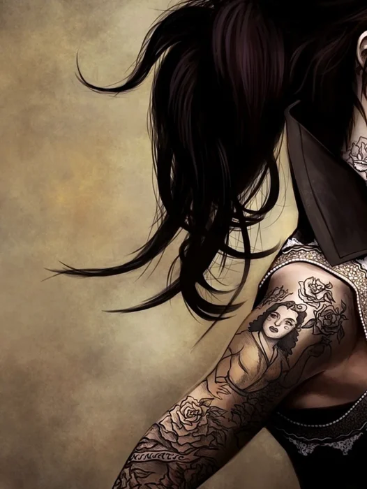 Tattoo Girl Art Wallpaper For iPhone