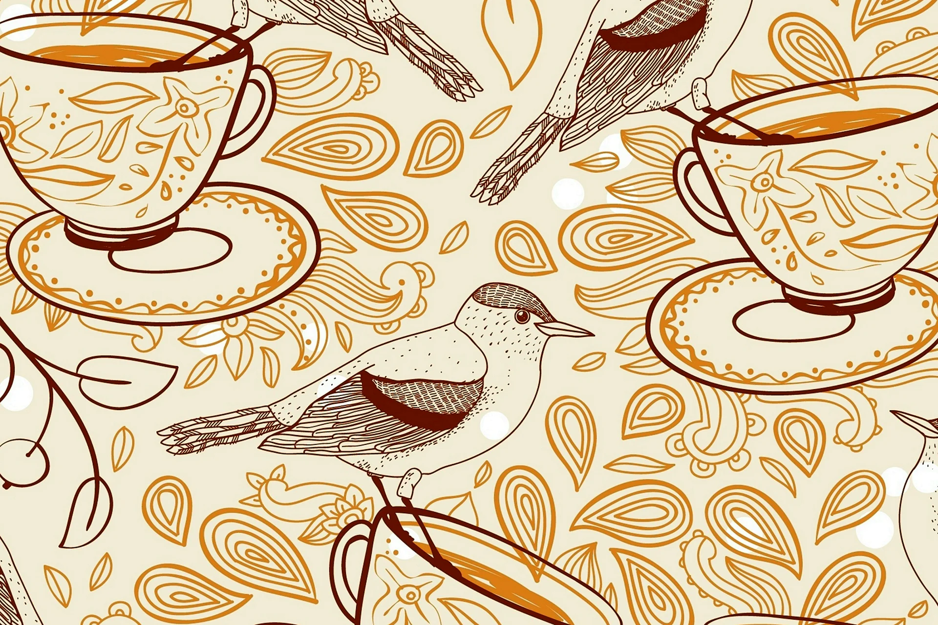 Tea Pattern Wallpaper