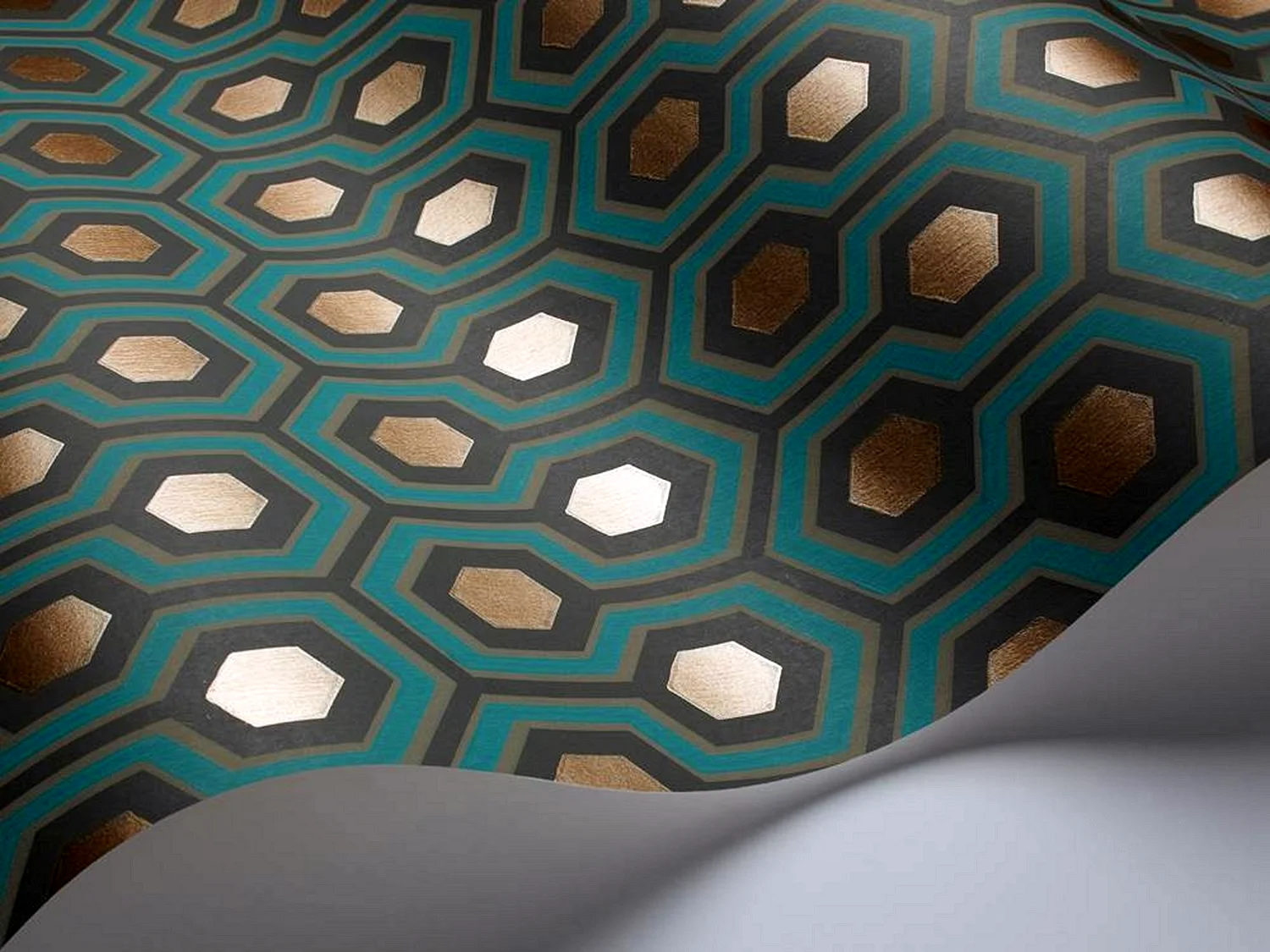 Teal Hexagons Wallpaper