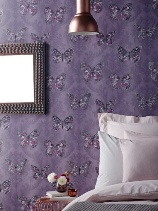 Teal Purple Pink Decor Wallpaper
