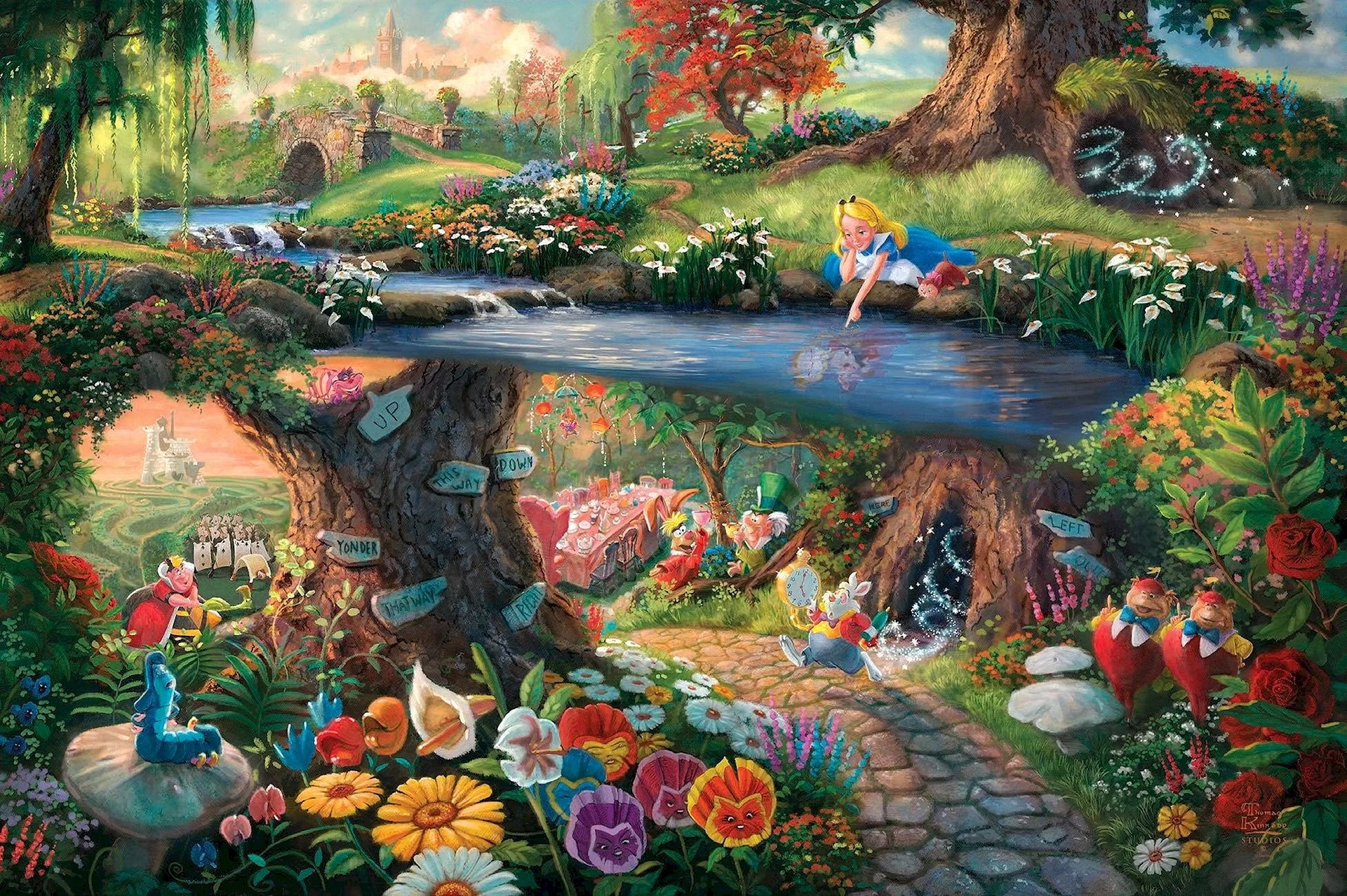 Thomas Kinkade Alice In Wonderland Wallpaper