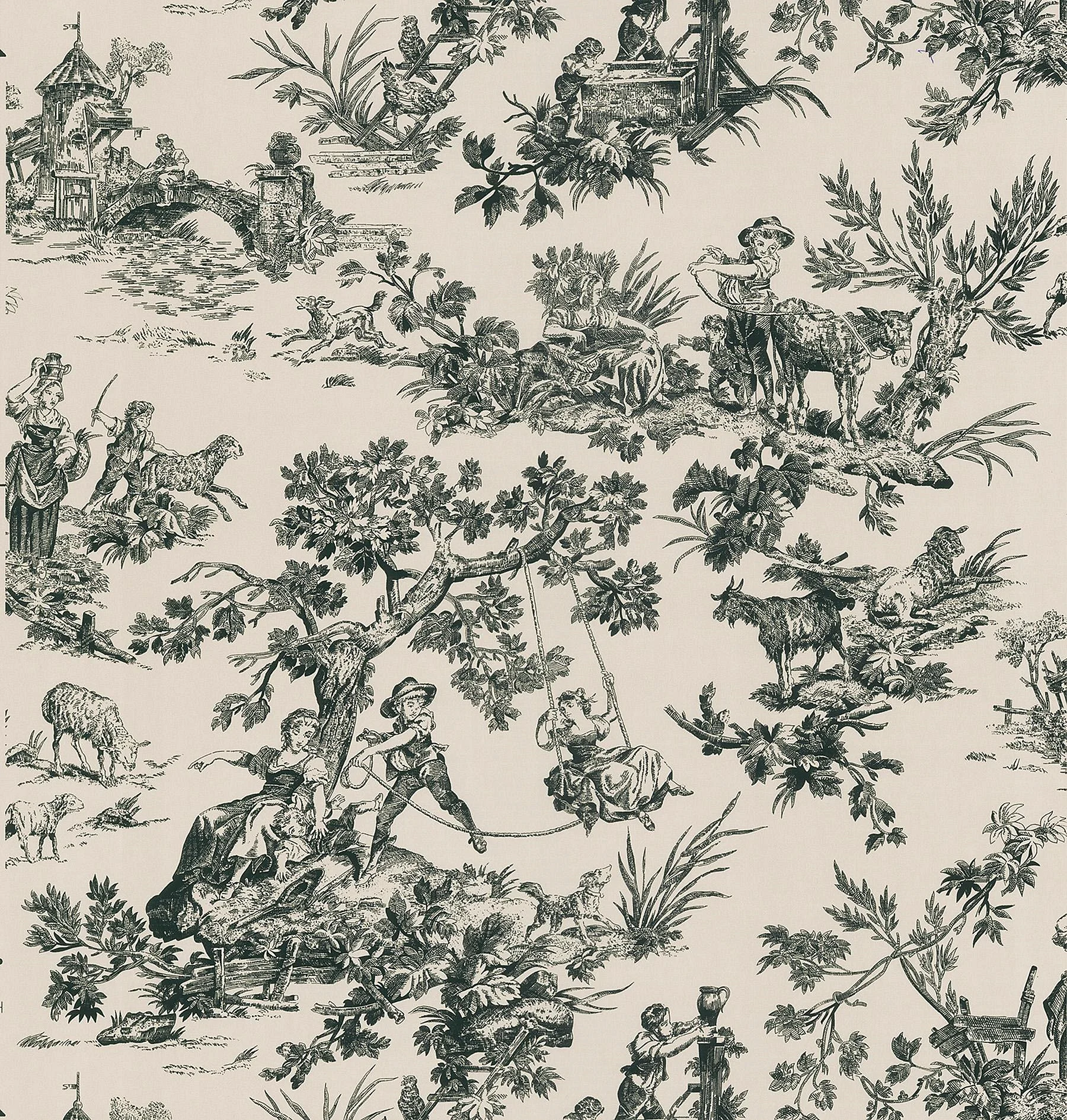 Toile de Jouy pattern Wallpaper