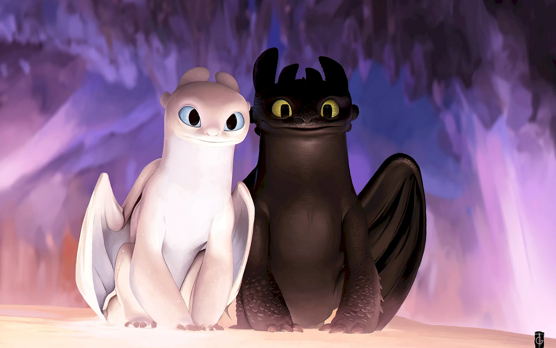 Toothless And Light Fury Wallpaper