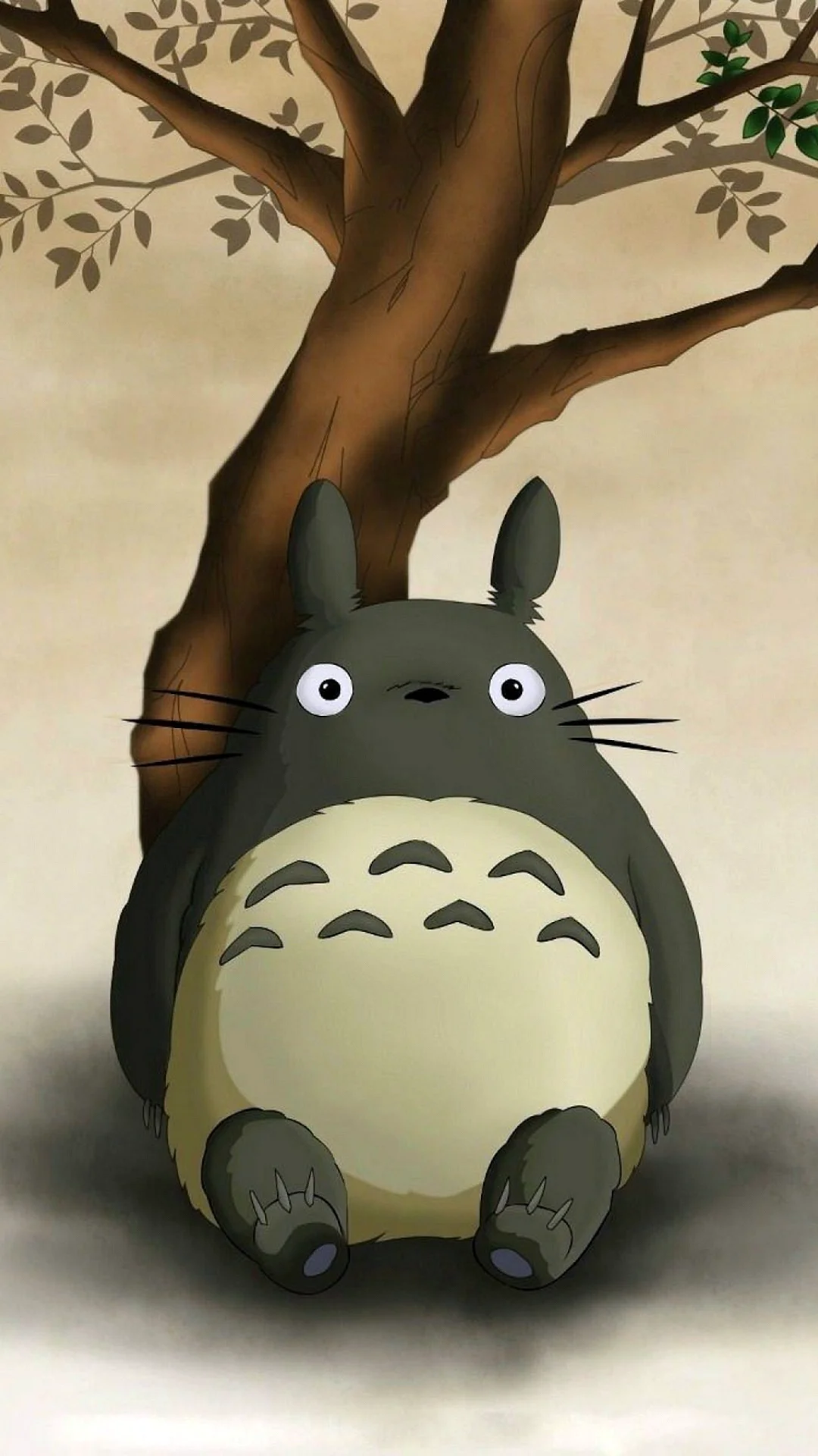 Totoro On Tree Wallpaper For iPhone