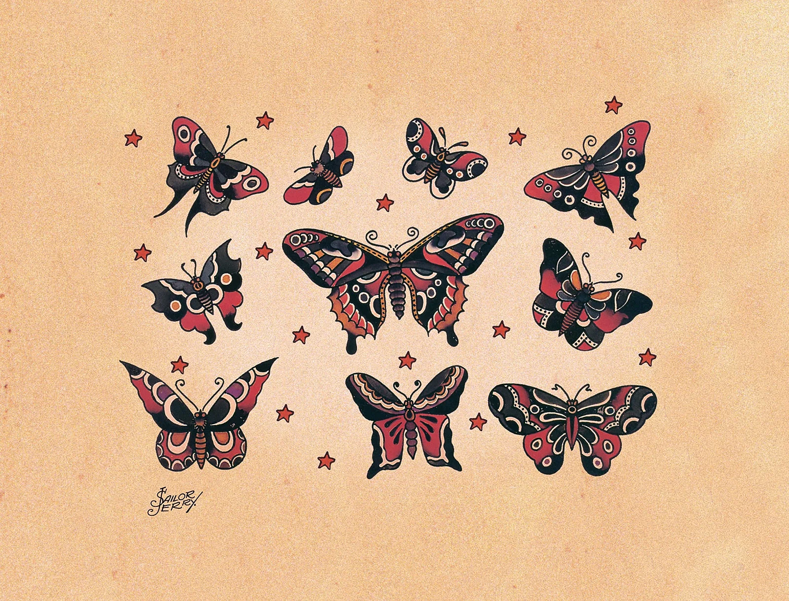 Traditional Butterfly Tattoo Wallpaper