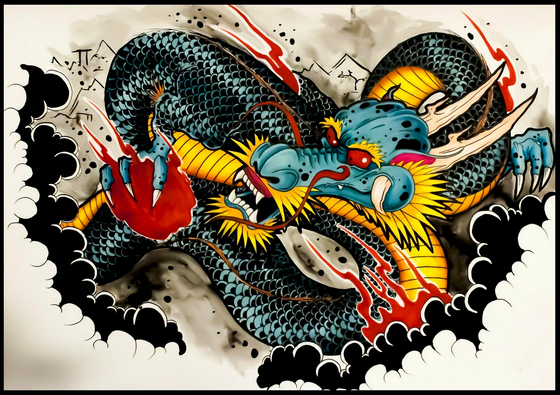 Traditional Dragon Tattoo Wallpaper