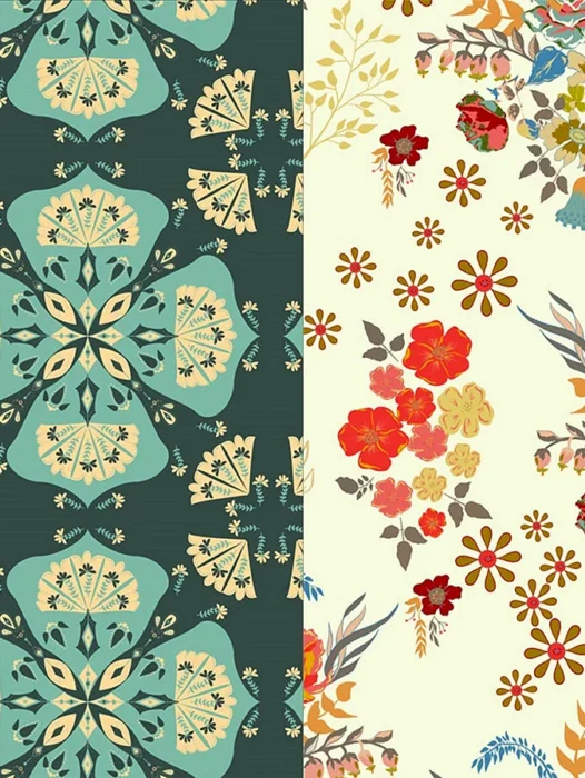 Traditional Floral patterns Wallpaper