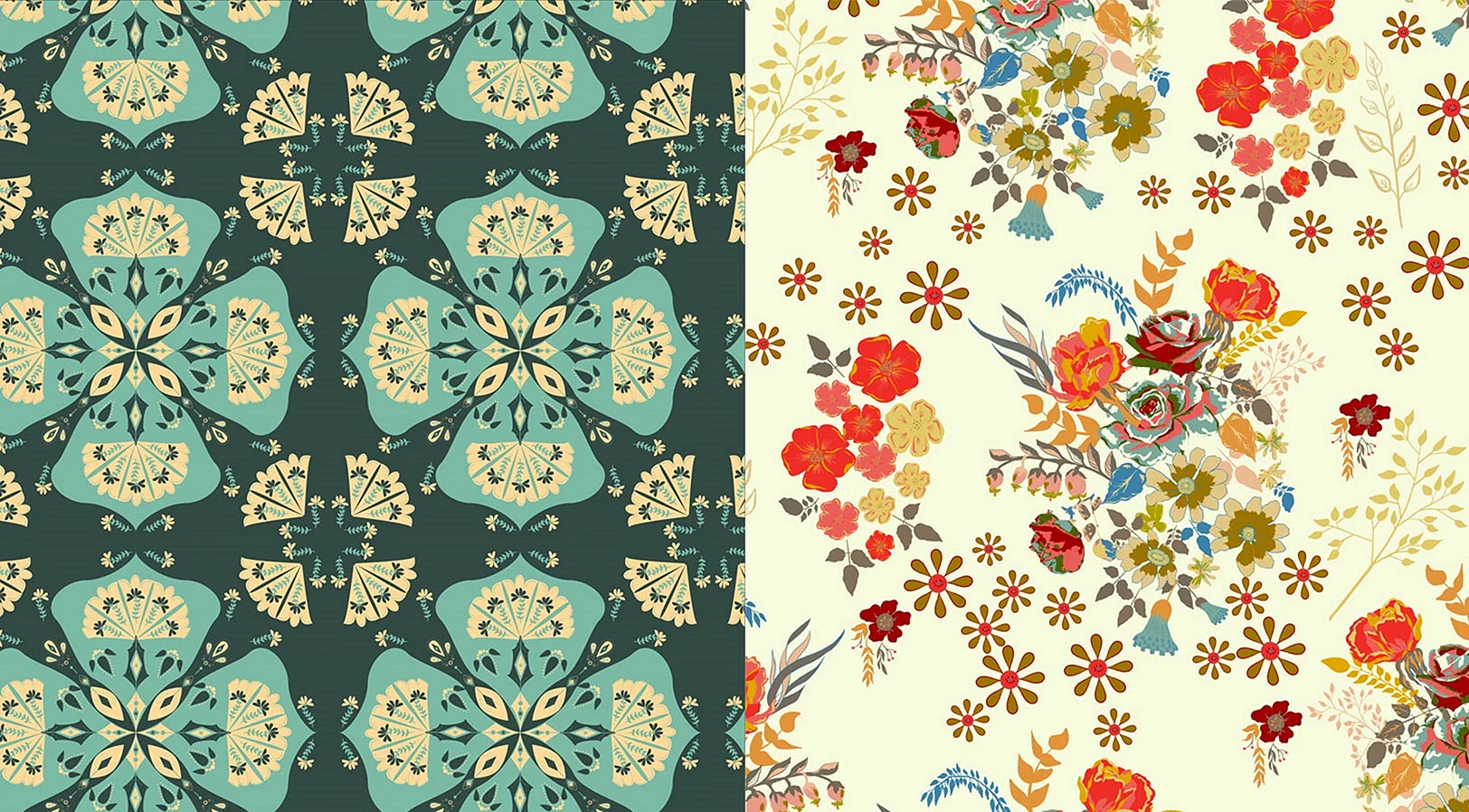 Traditional Floral Patterns Wallpaper