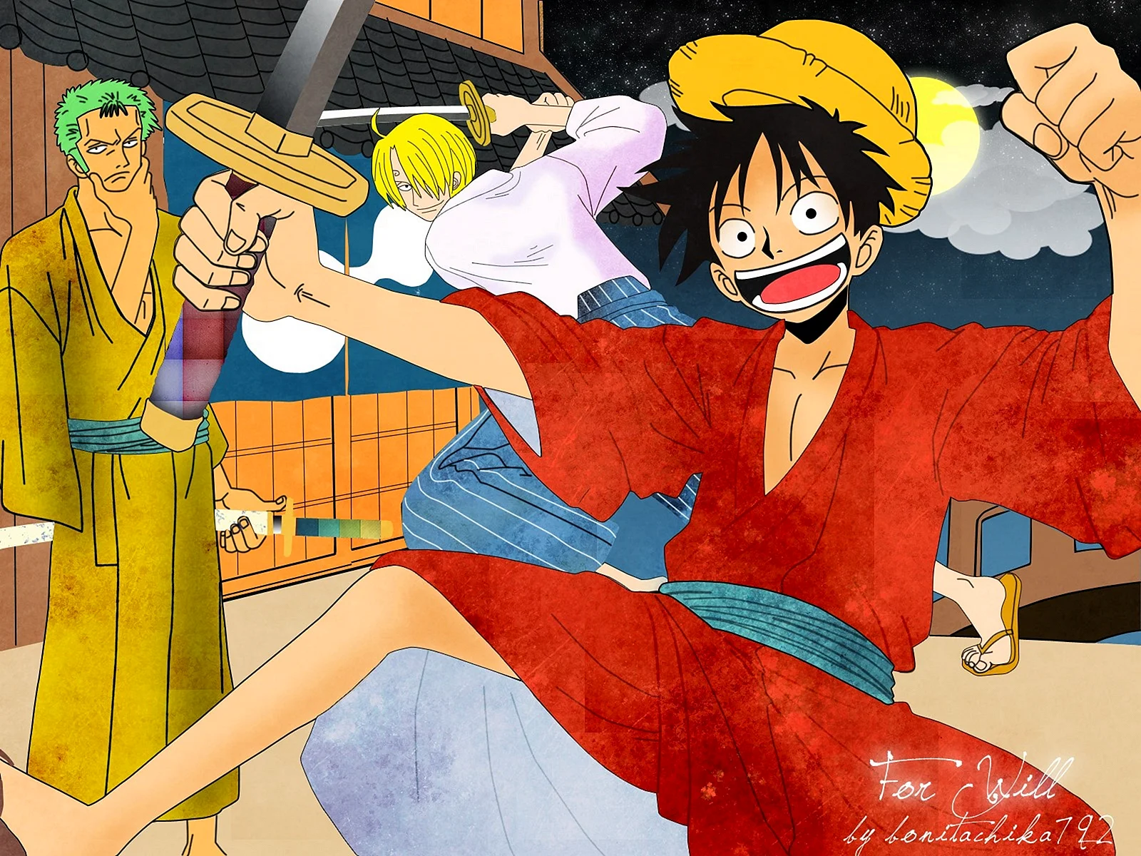 Trio One Piece Wallpaper