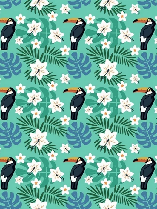 Tropical Bird pattern Wallpaper