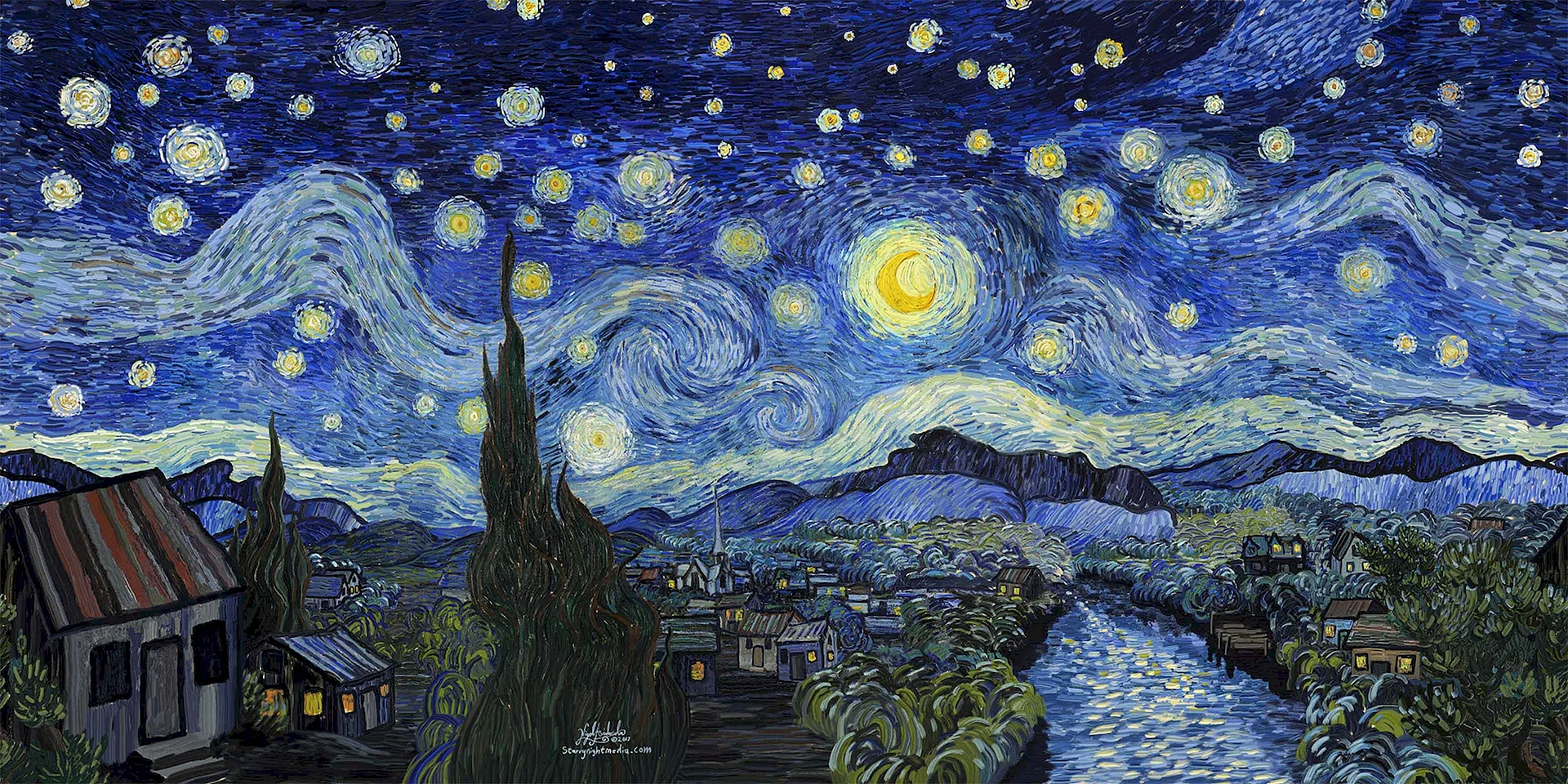 Vincent Van Gogh The Starry Night 1889 Wallpaper