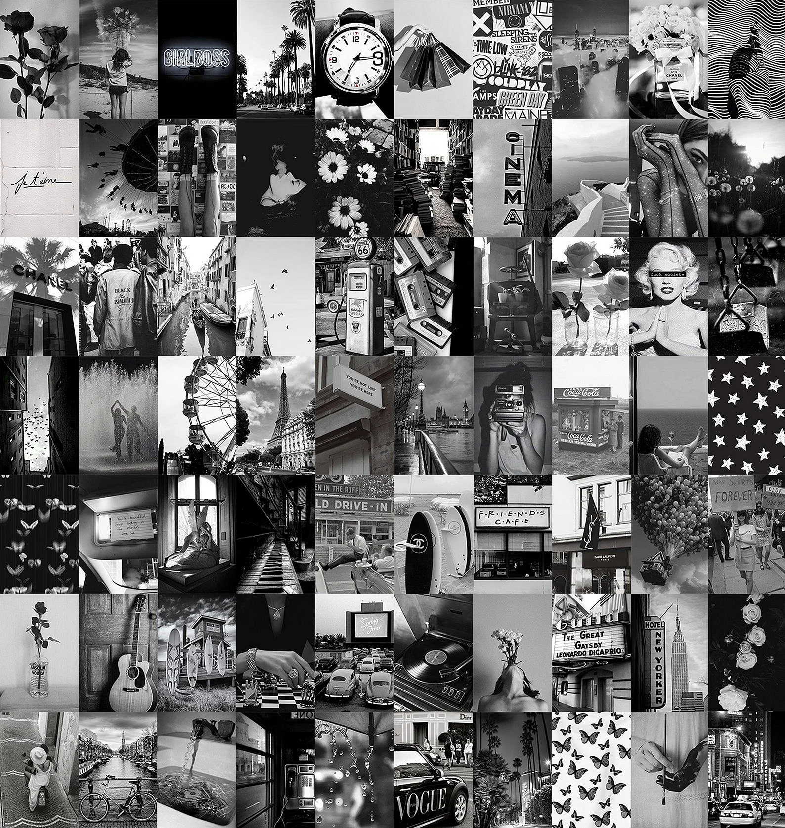 Vintage aesthetic Wall collage Kit Wallpaper