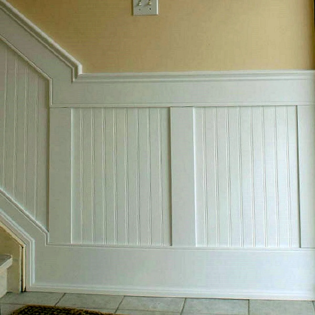 Wainscoting Wall White Wallpaper