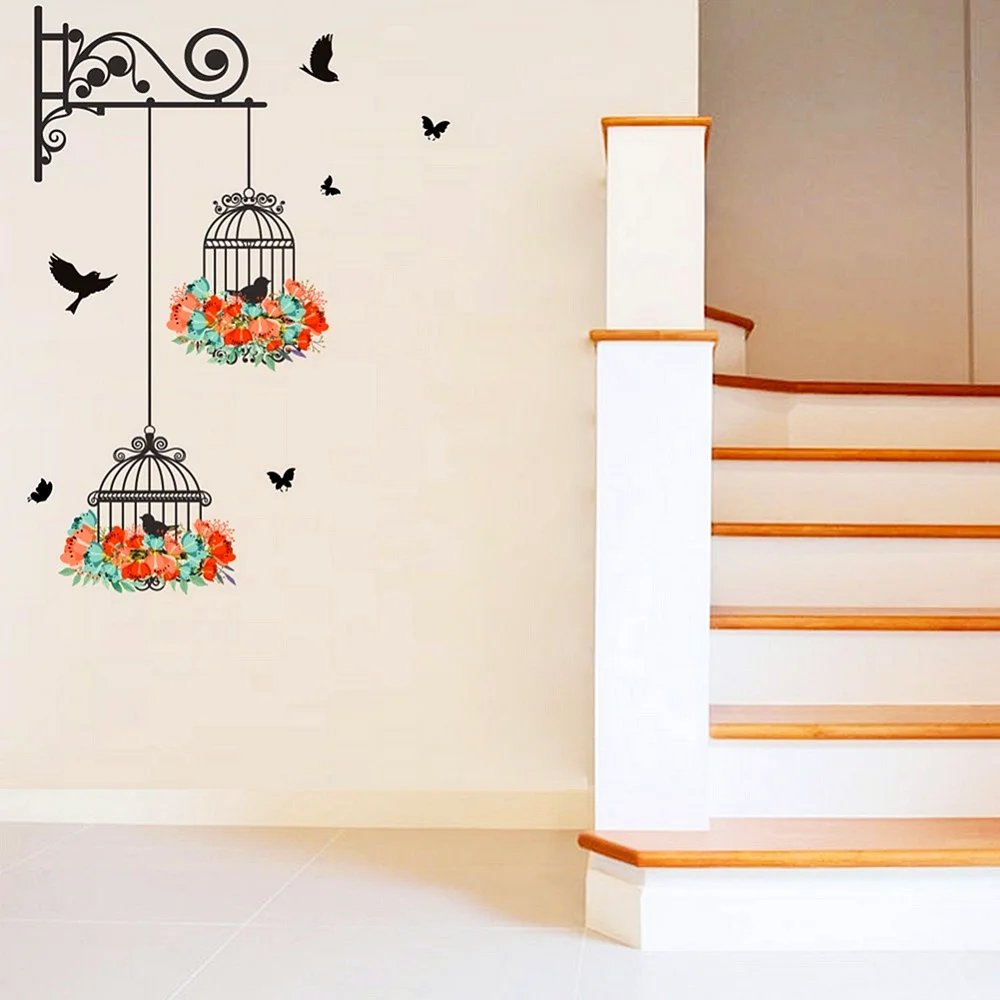Wall Stickers Bird Cage Wallpaper