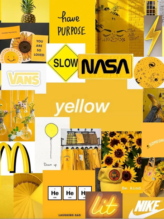 Wallpaper Aesthetic Yellow Collage Phone Wallpaper