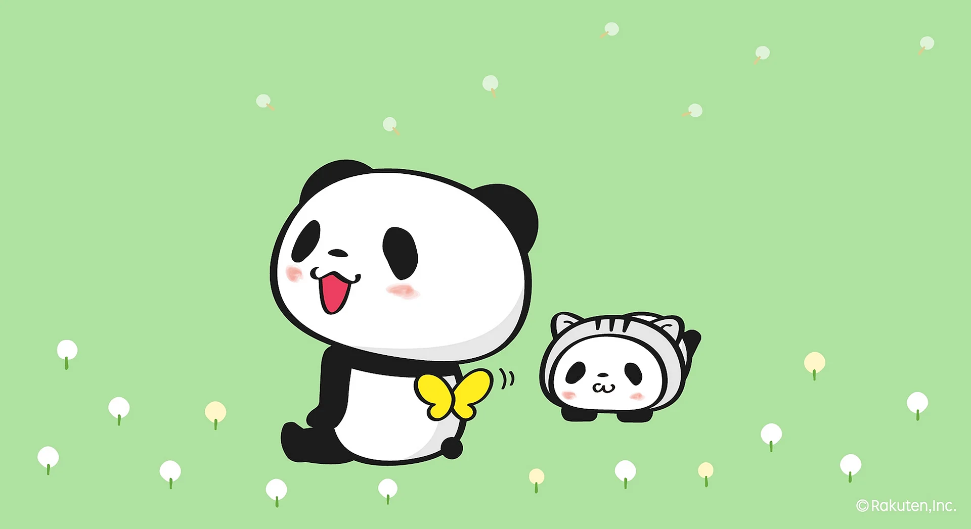 Cartoon Panda And Friend Wallpaper