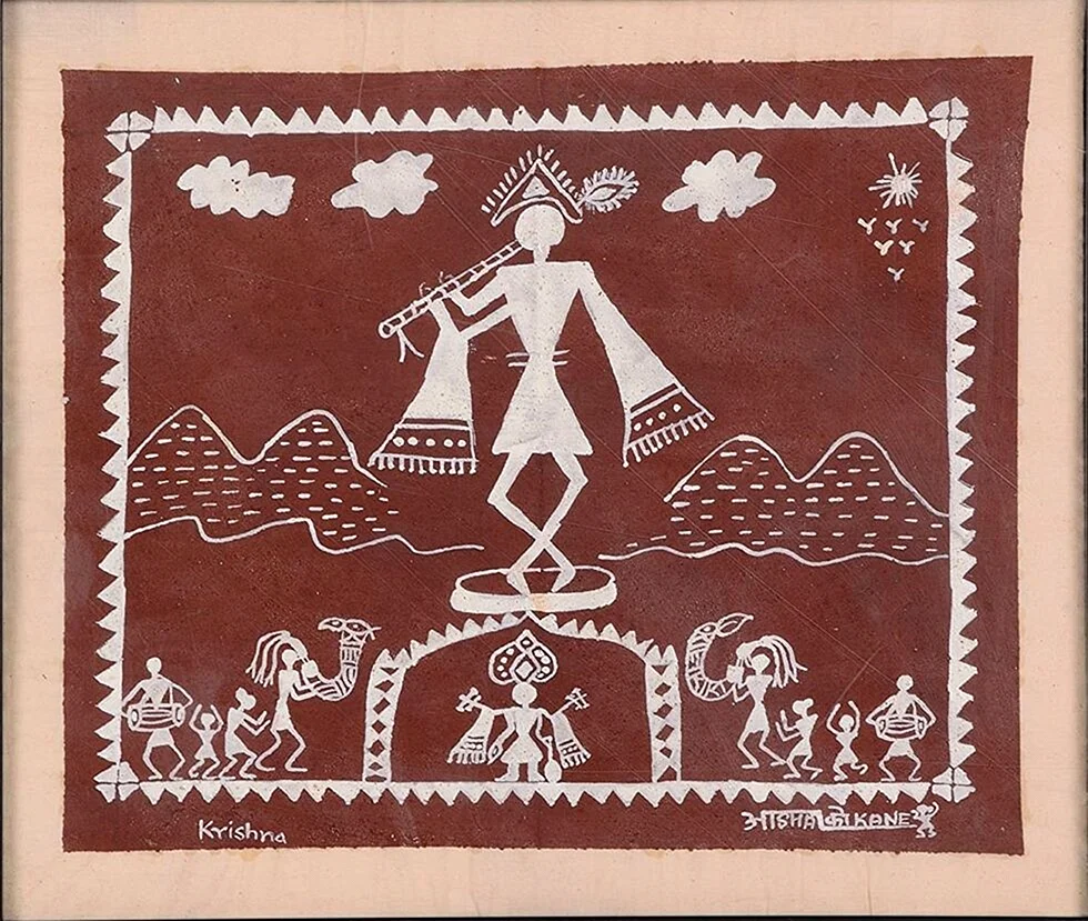 Warli Art Characters Wallpaper