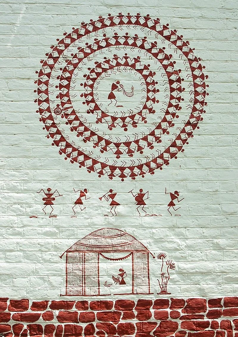 Warli Art Motif Adimanav Wallpaper
