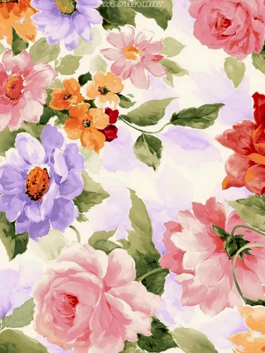 Watercolor Flower Pattern Wallpaper