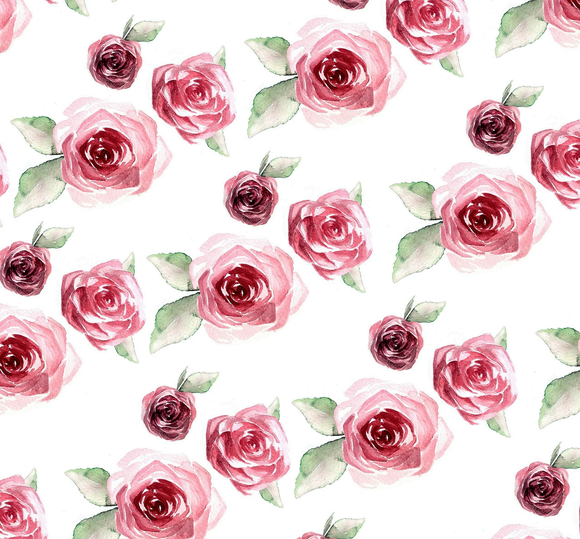 Watercolor Flower Pattern Wallpaper