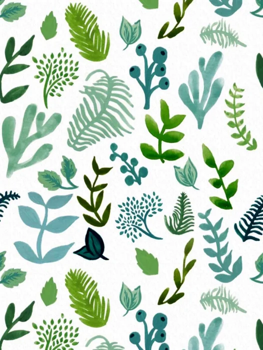 Watercolor seamless Leaf pattern Wallpaper