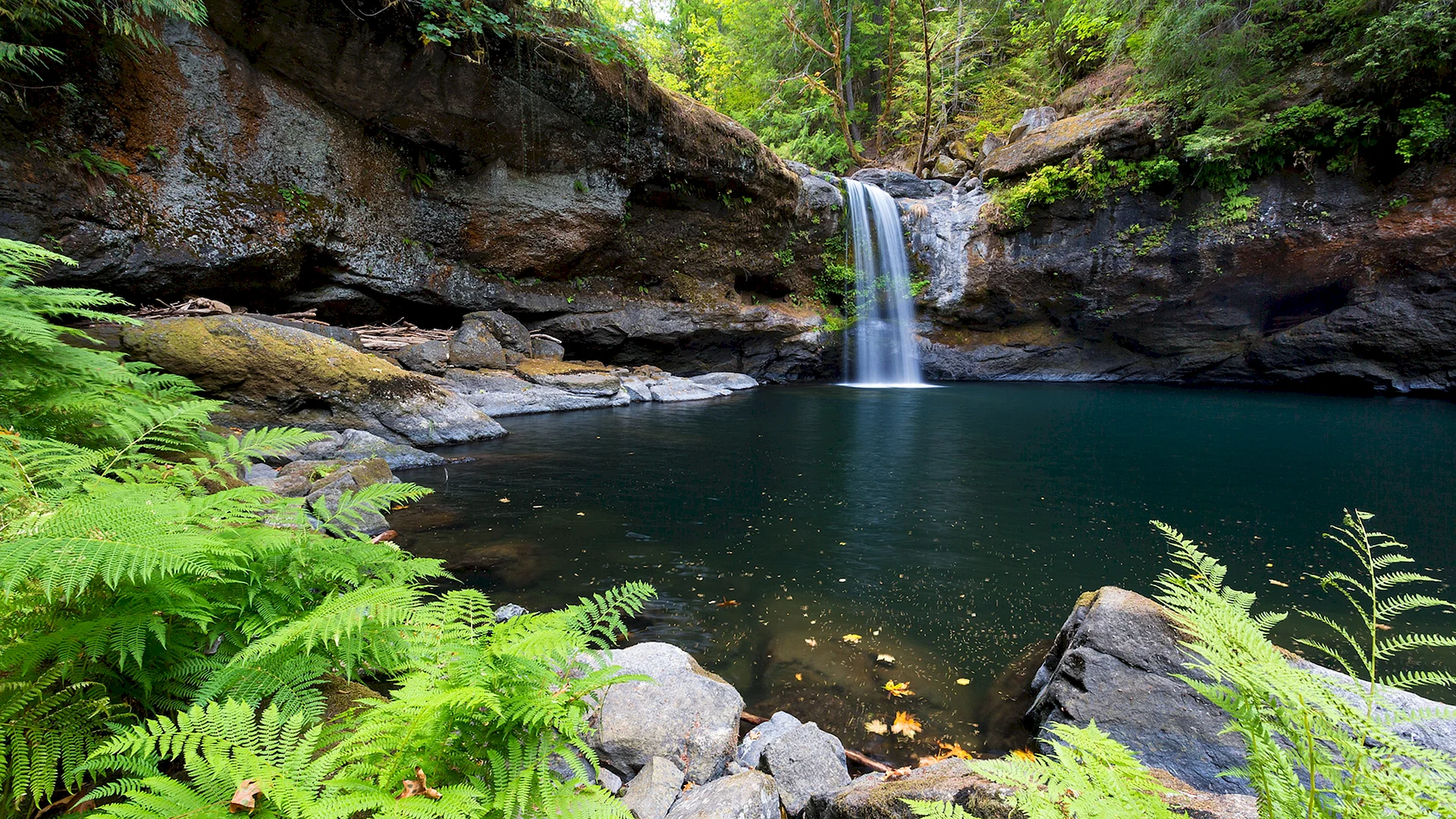 Waterfall Lake Wallpaper