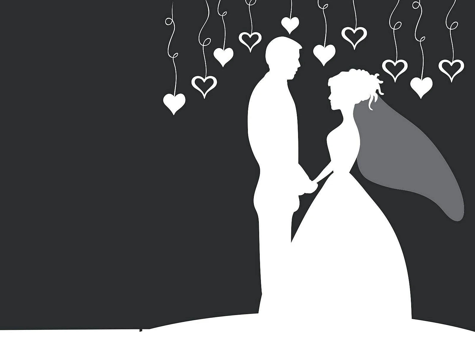 Wedding Silhouette Vector Wallpaper