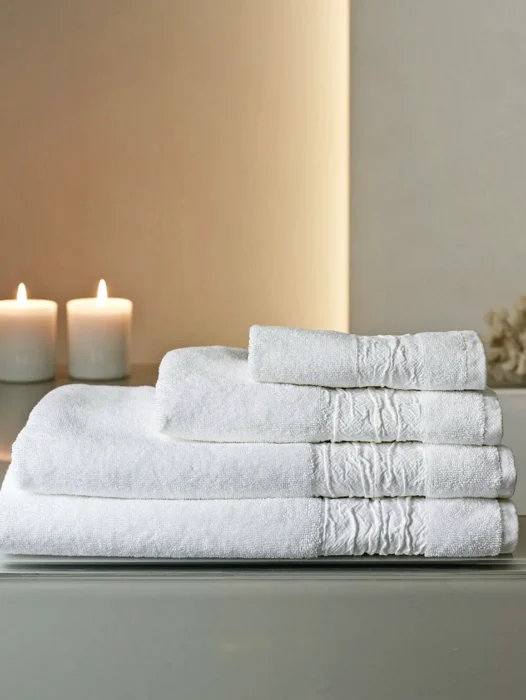 White Bath Towel Wallpaper